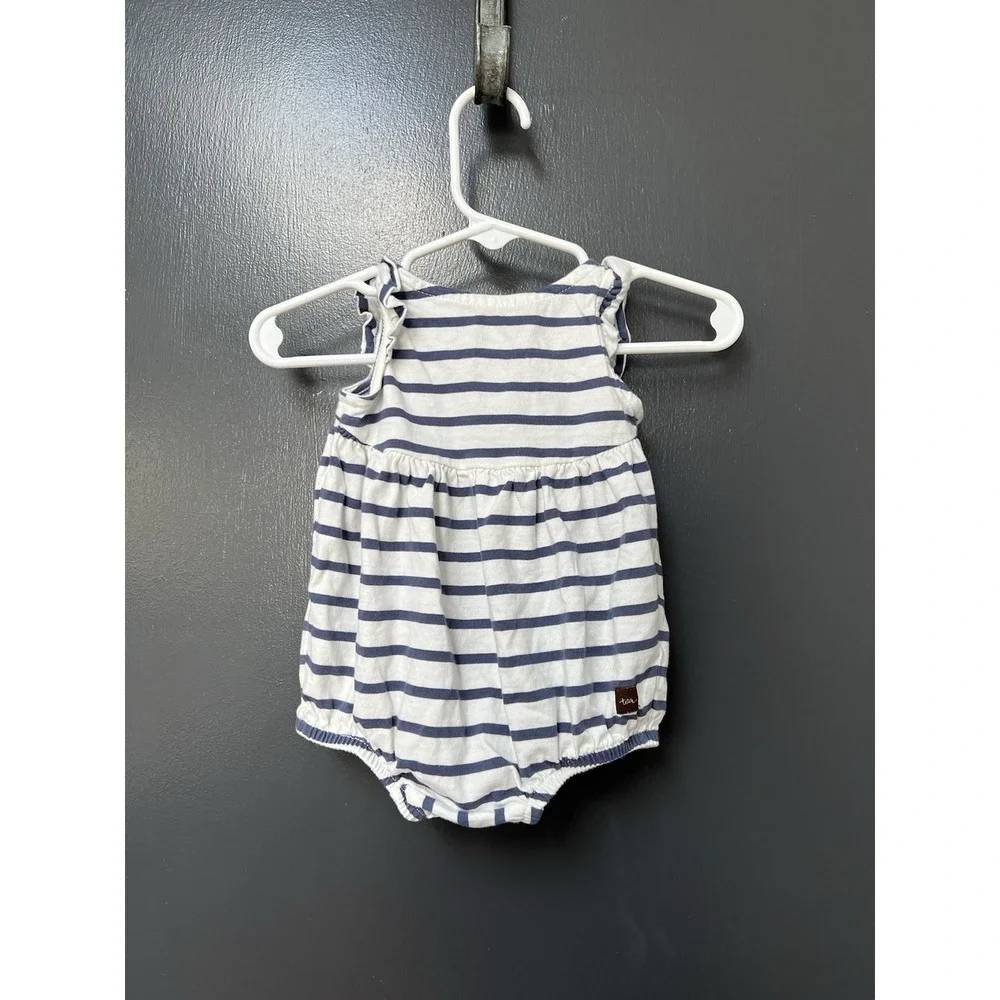 TEA Collection Floral Stripe Bubble Romper Outfit Size 0-3 Months